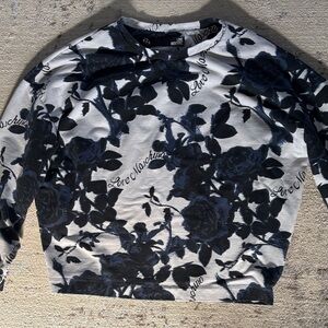 Love Moschino Black and White Floral Top
